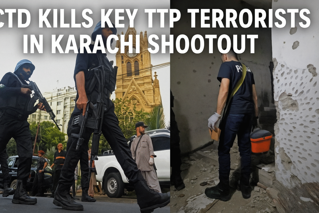 CTD personnel in Karachi conduct raid and investigation after neutralizing key TTP terrorists.