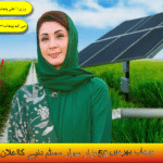 Maryam Nawaz standing in front of a solar panel in a green agricultural field, promoting Punjab Solar Panel Scheme 2025.