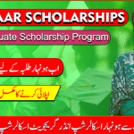 Honhaar Scholarships Undergraduate Scholarship Program official poster with Maryam Nawaz announcing scholarship for students.