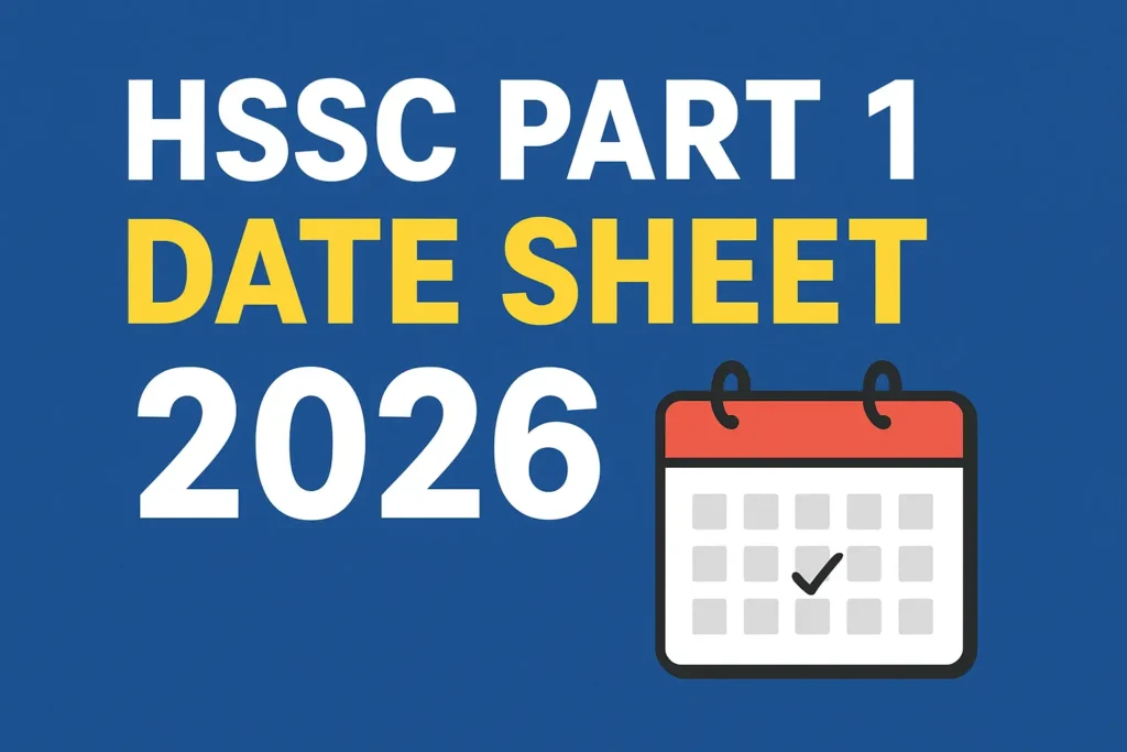 HSSC Part 1 Date Sheet 2026 – All Pakistan Boards