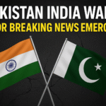 Pakistan and India flags crossed with headline "Pakistan India War Major Breaking News Emerges".