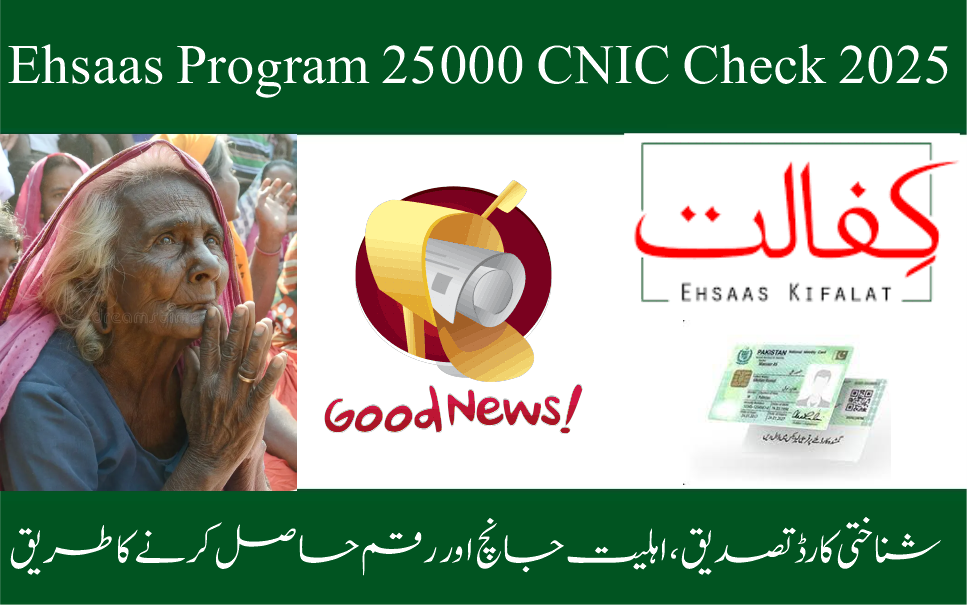 Ehsaas Program 25000 CNIC Check 2025 online eligibility and payment verification"