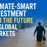 Climate-smart investment and global markets future concept with sustainable growth design.