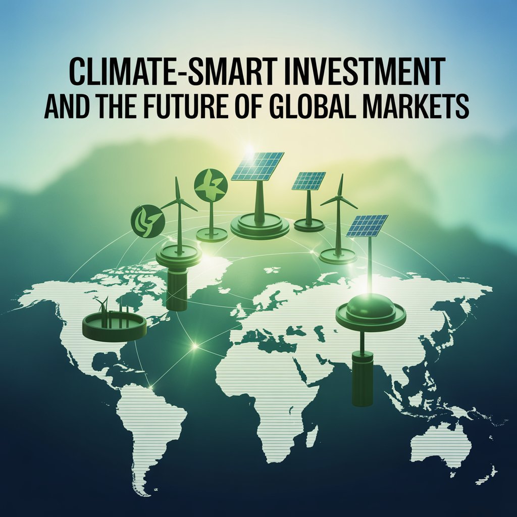 Climate-smart investment and global markets future concept with sustainable growth design.
