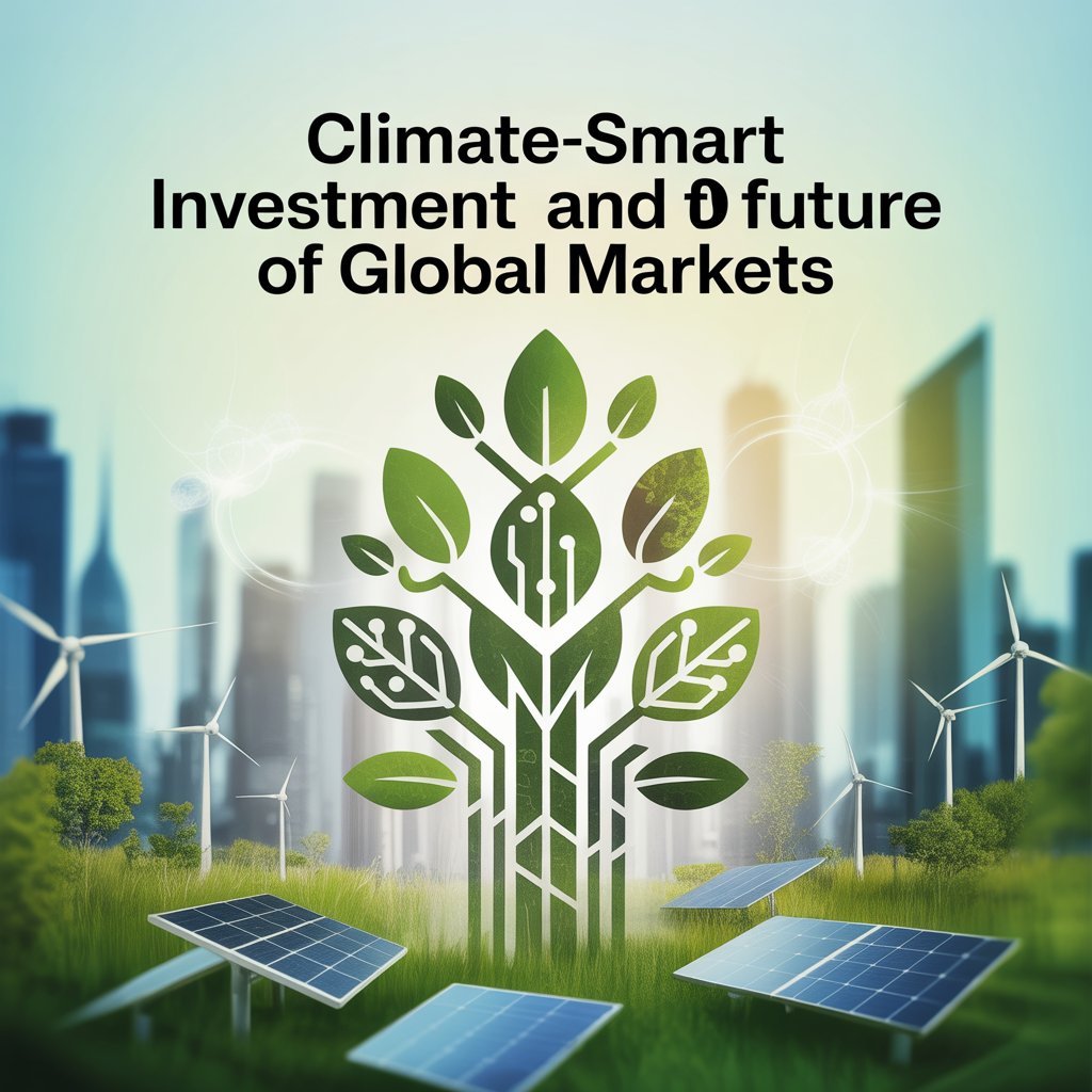 Climate-smart investment and global markets future concept with sustainable growth design.