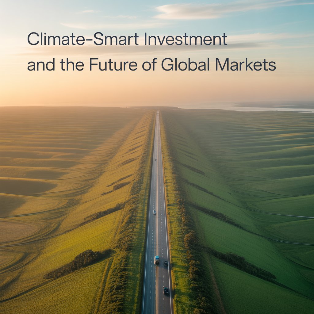 Climate-smart investment and global markets future concept with sustainable growth design.