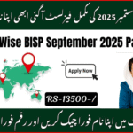 District Wise BISP 8171 September 2025 Payments for women in Pakistan