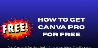 How to Get Canva Pro for Free For All Users Illustration showing how to get Canva Pro for free with Regilia guide
