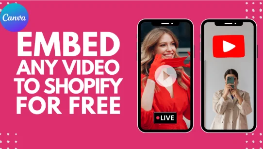 Embedding a video in Canva design using YouTube link.