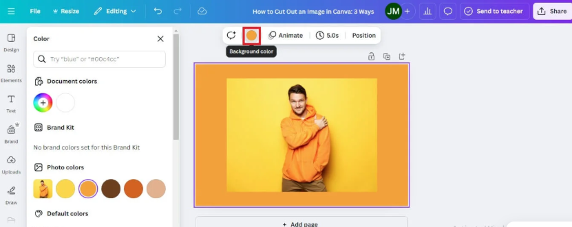 Select the image.

Look for the Transparency icon (a small checkered square) on the top-right toolbar.

Click the icon, then drag the How to Fade an Image in Canva in 1 Minute slider left to reduce opacity (lower numbers = more faded image).

You can experiment with values between 40–70% transparency for a soft and professional look.

5. Finalize and Save Your Design