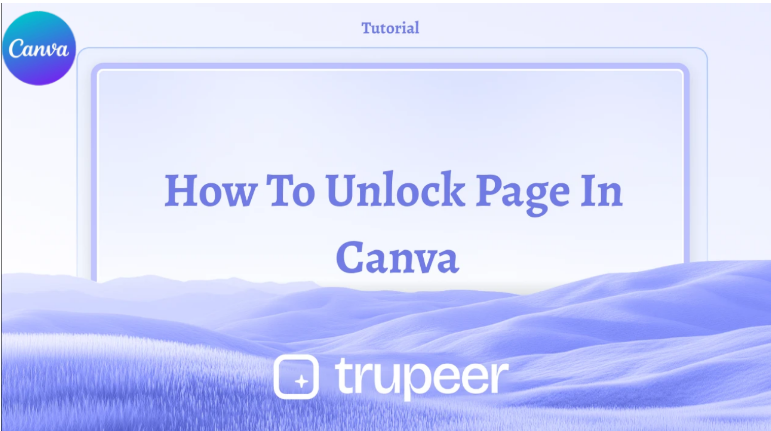 Canva interface displaying page locking feature for design protection.