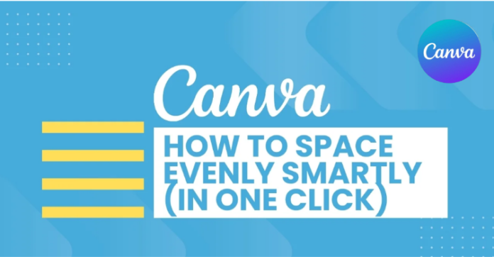 Spacing elements evenly in Canva using the Tidy Up feature with one click.