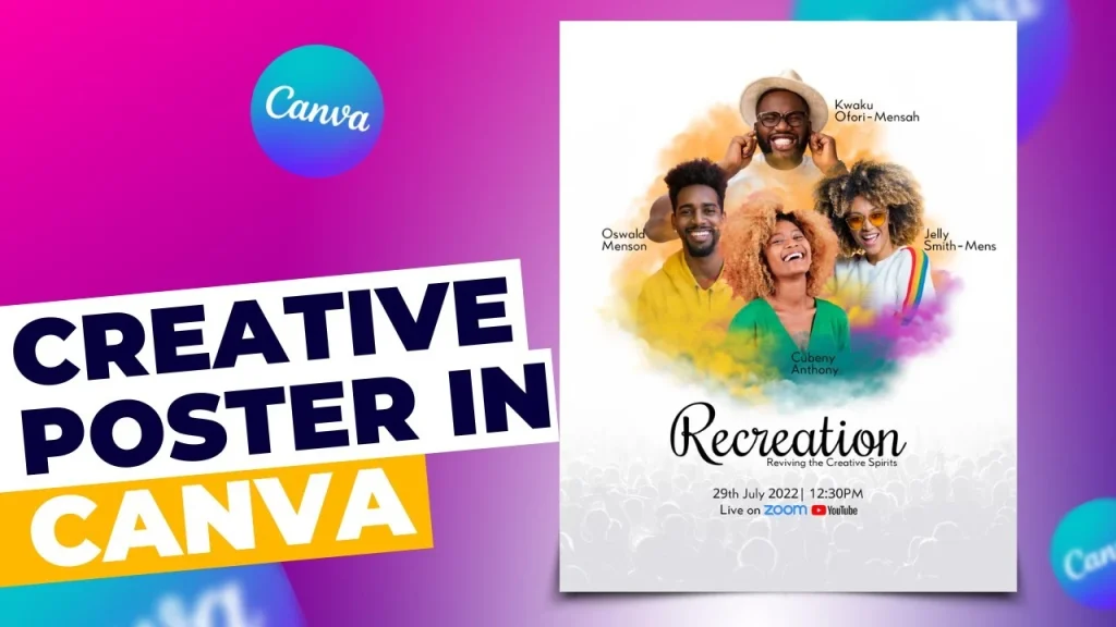 "Step-by-step guide showing how to change background in Canva using colors, gradients, and tools like Magic Edit and Background Generator."